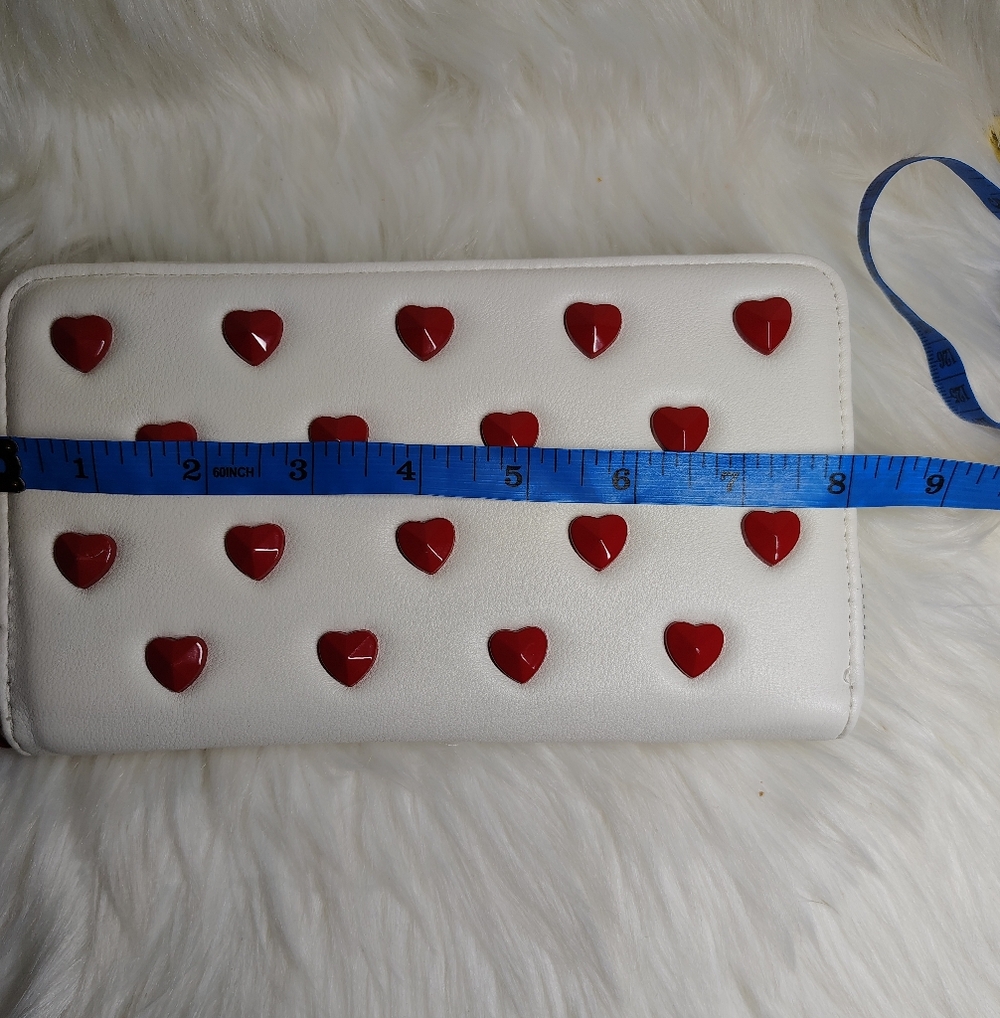 Betsey Johnson Heart Valentine Zip Around Wristlet Wallet - Picture 13 of 15